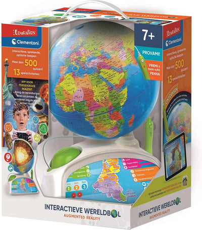 Clementoni Bildung – interaktiver Globus – Globus mit Beleuchtung – Lernspielzeug – 7–12 Jahre