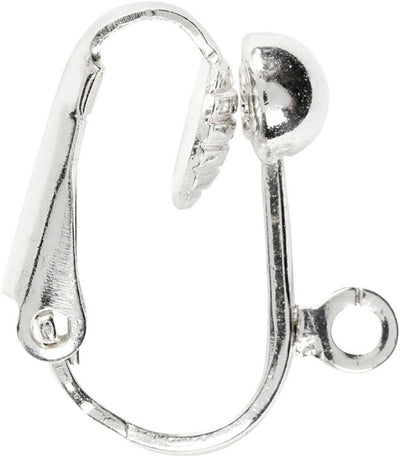 Creativ Company Ohrclips, L: 16,5 mm, B: 1,5 mm, Lochgröße 1,6 mm, versilbert, 6 Stück 1 Box