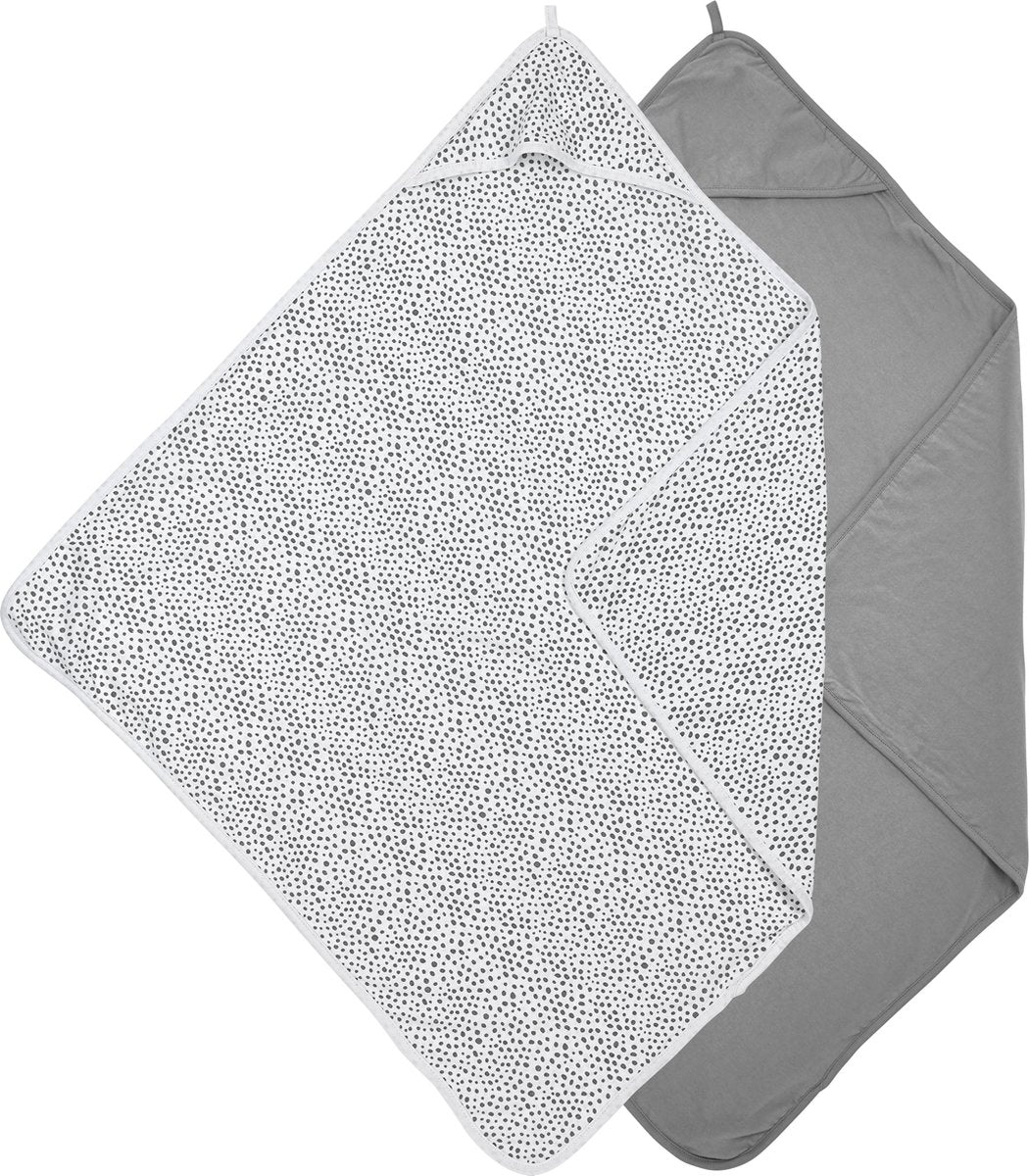 Meyco Baby Cheetah Uni Badeumhang – 2er-Pack – Grau – 80 x 80 cm