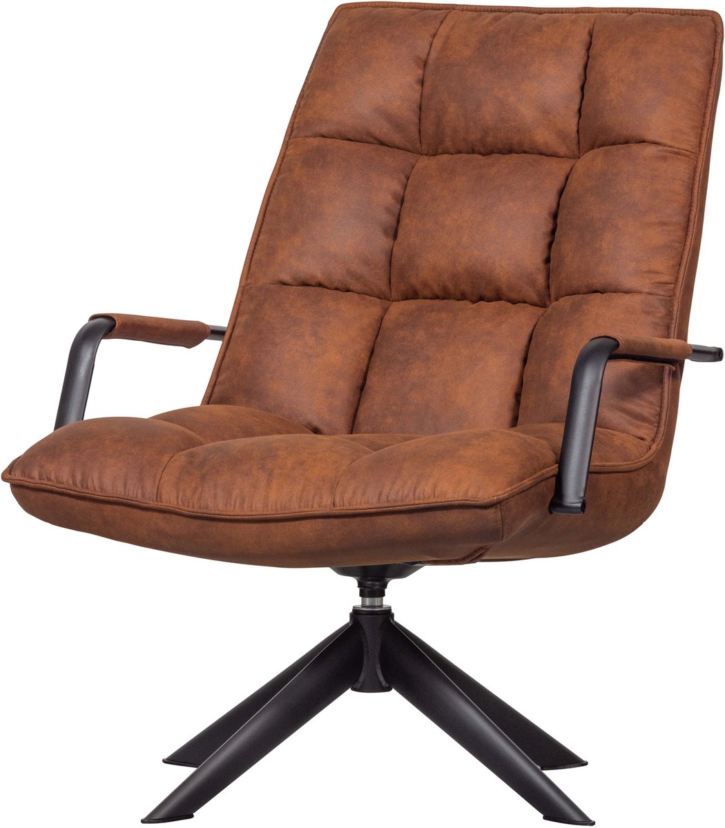 Woood Jouke Drehsessel - Kunstleder - Cognac - 96x70x85