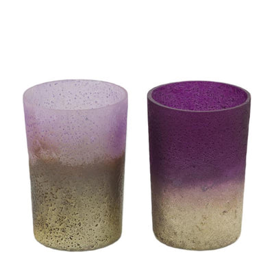 Dijk Natural Collections Teelichthalter Glas 6x6x8cm lila