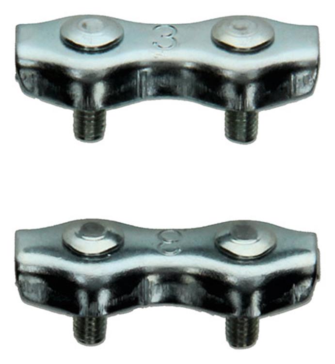 Mack 1006900 - 2 Stahldrahtklemmen Duplex verzinkt 2-3mm schwarz | 5 Stück
