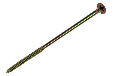 Mack 1006978 - Spanplattenschraube mit Kopf gelb verzinkt 4 Stück 6 x 160 mm | 5 Stück