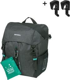 Basilikum Discovery 365d Single Bicycle Bag L - Sporty, leichte Single -Fahrradbeutel - 20 l - schwarzer Nahkampf