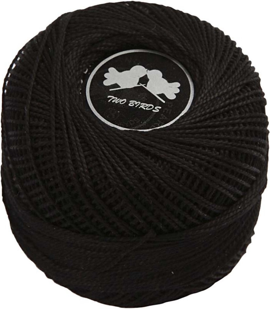 Creativ Company merzerisiertes Baumwollgarn, schwarz, 20 g, 1 Knäuel