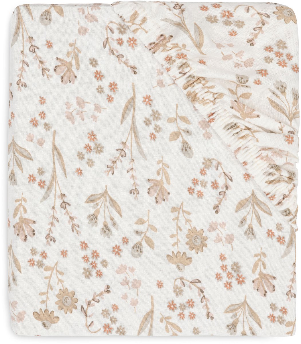 Jollein Baby – Spannbettlaken für Kinderbetten Jersey 40 50 x 80 90 cm – Babybett – weiche Baumwolle – blumig