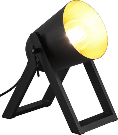 Rl lebe dein Licht Reality Marc - Tischleuchte - Schwarz-Gold - exkl. 1x E27 4,9 W - Schnurschalter