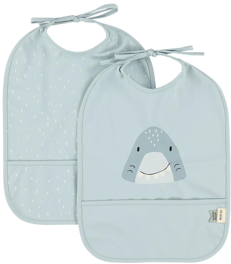 Trixie waschbares Lätzchen 2er-Pack mr. Shark - Lätzchen für Kinder - 100 % recyceltes Polyester - leicht zu reinigen