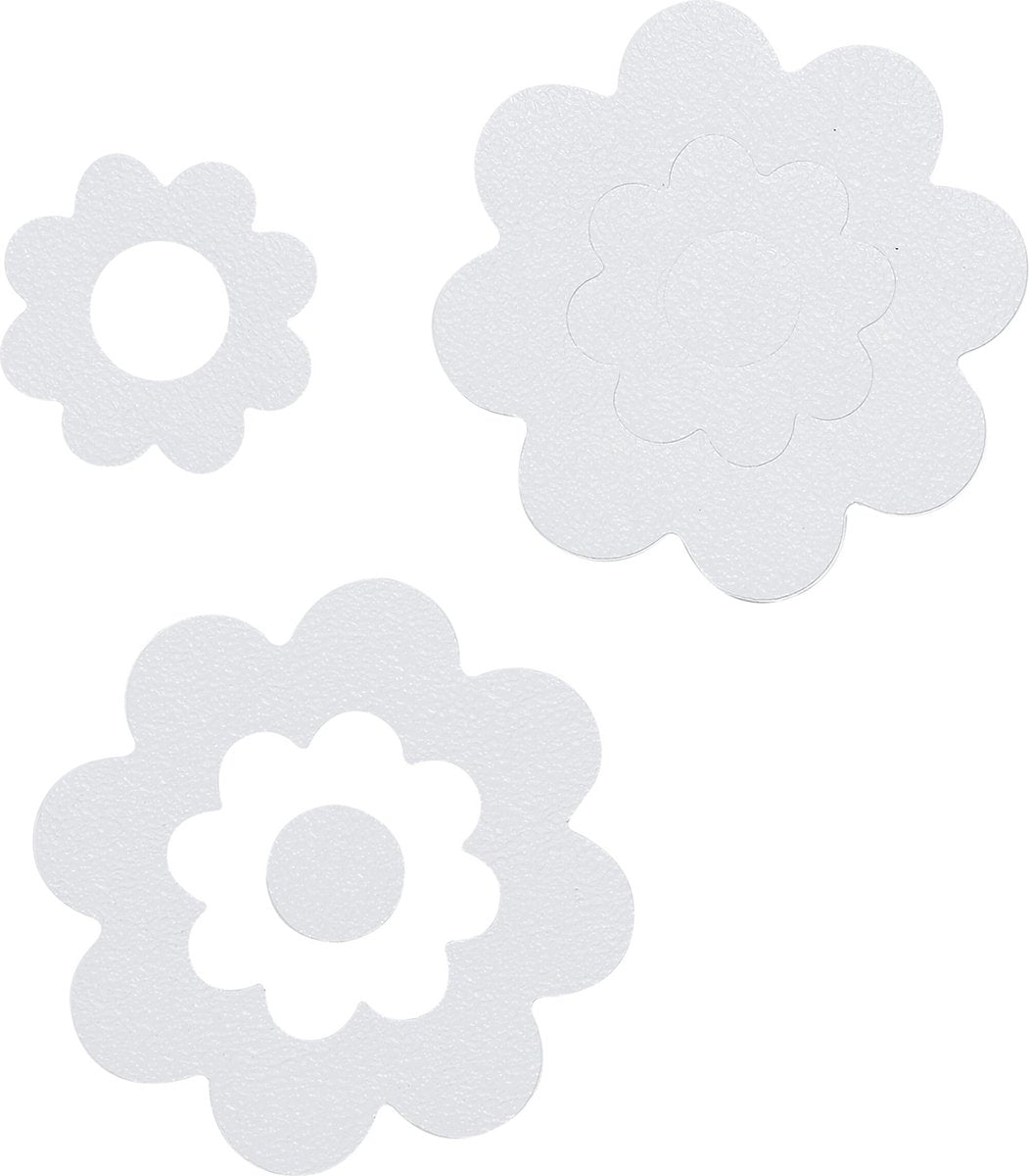 Sealskin - Badeblume - selbstklebende Anti-Rutsch-Aufkleber - Vinyl - 7 Stück - weiß