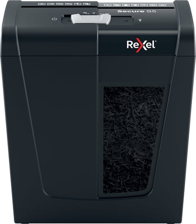 Rexel Secure S5 Silent-Aktenvernichter – P2-Streifen – bis zu 5 Blatt – 10 l – Schwarz