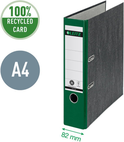 Leitz 180° Ordner Cloudy A4 – 80 mm – 100 % recycelt – grün – 3 Stück