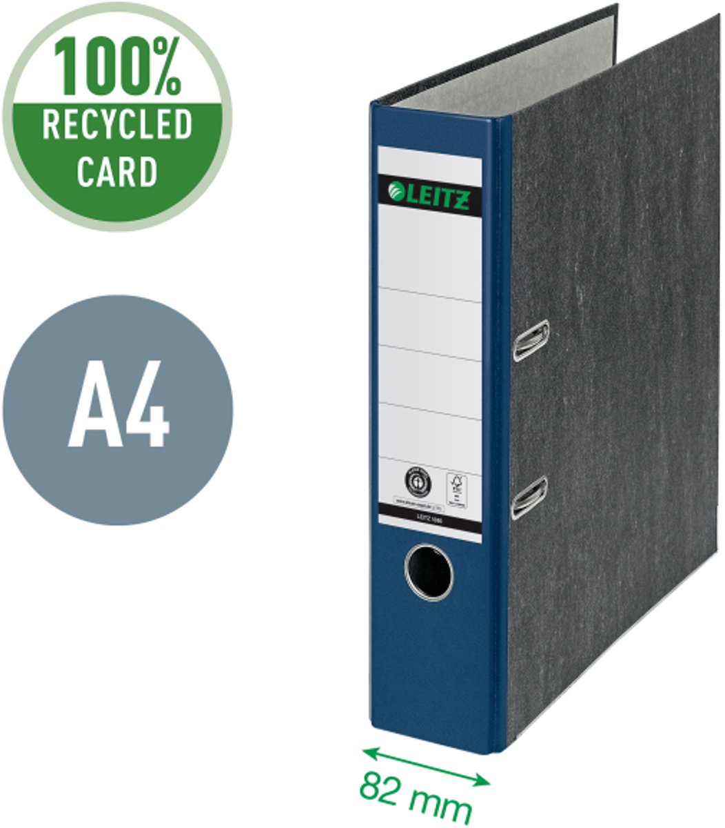 Leitz 180° Ordner Cloudy A4 – 80 mm – 100 % recycelt – Blau – 3 Stück