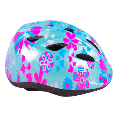 Volare Children's Bicycle Helm XS Blue Pink Blumen 47-51 cm extra kleines Modell