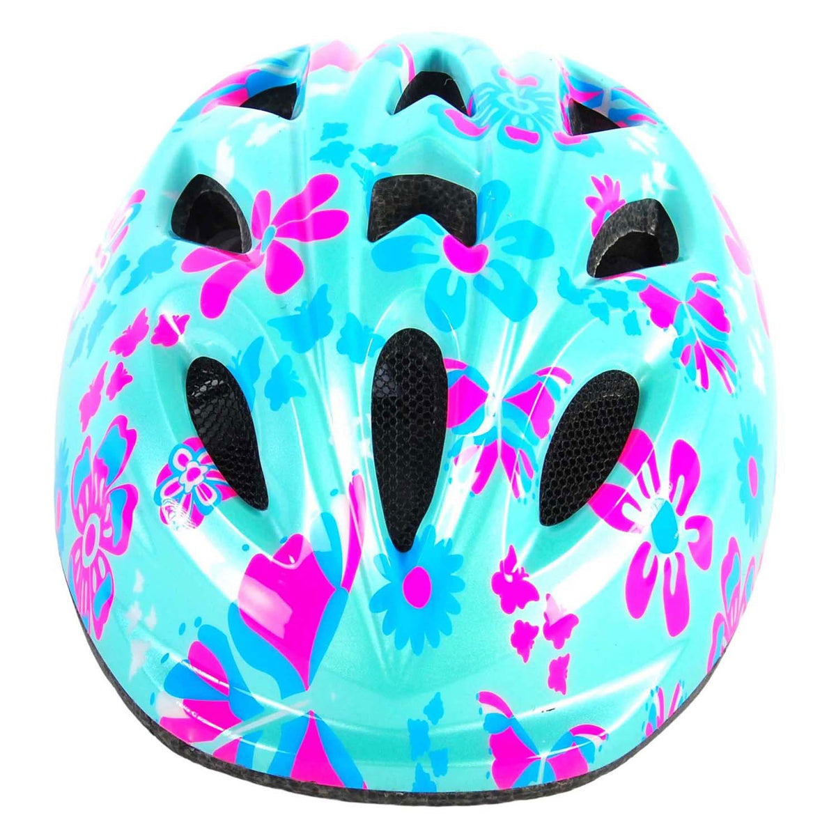 Volare Children's Bicycle Helm XS Blue Pink Blumen 47-51 cm extra kleines Modell