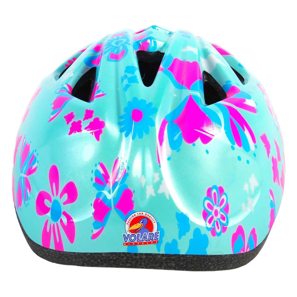 Volare Children's Bicycle Helm XS Blue Pink Blumen 47-51 cm extra kleines Modell
