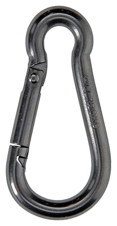 Mack 1008439 - 1 Karabiner + Feder 6 x 60 mm Edelstahl | 10 Stück