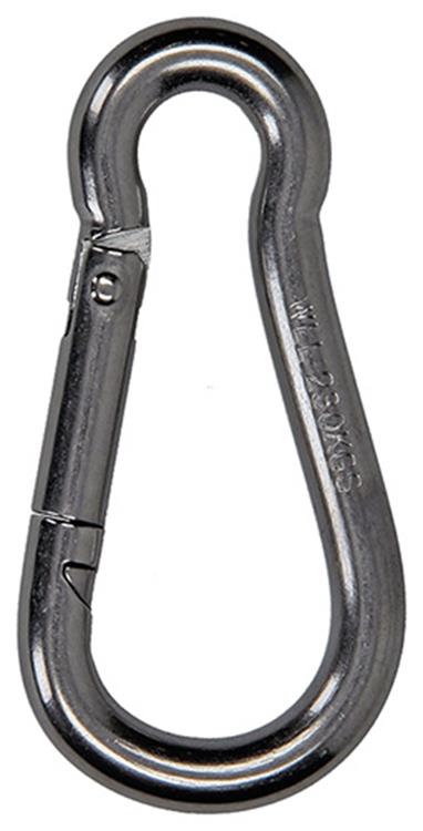 Mack 1008440 - 1 Karabiner + Feder 8 x 80mm Edelstahl | 10 Stück