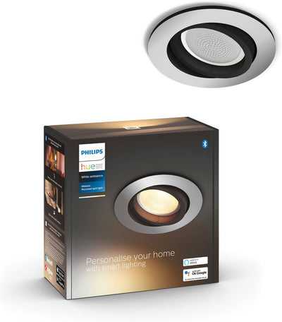 Philips Hue Milliskin Einbaustrahler – warmes bis kaltweißes Licht – 1er-Pack – Aluminium – rund