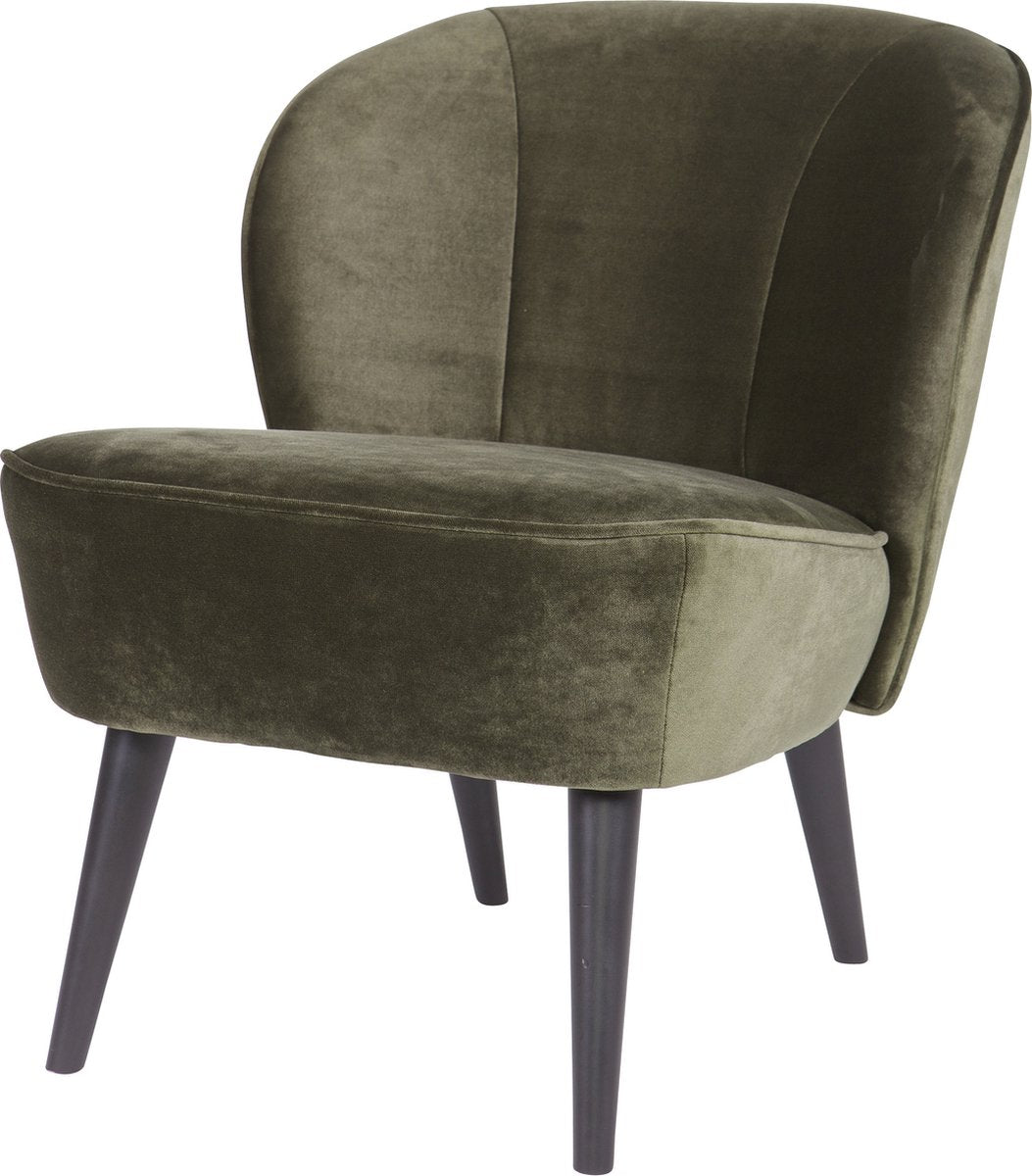 Woood Sara Sessel – Samt – warmes Grün – 71 x 59 x 70