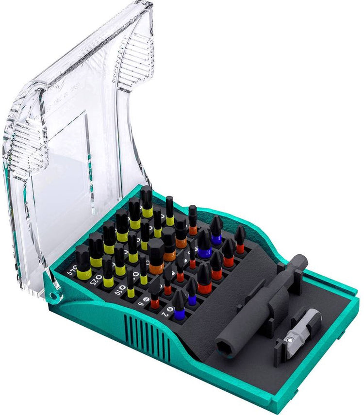 Heller Tools 29347 1 Bit-Satz 32-teilig Phillips Phillips, Pozidriv-Kreuzkopf, flach, Innensechskant (tx), Sechskant-Torsionskon