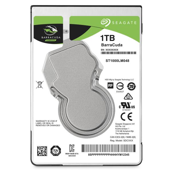 Seagate Seagate ST1000LM048 Barracuda HDD, 1TB, 2,5, SATA3 6 Gbit / s, 5400 U / min, 128 MB, 1,7W