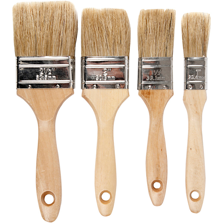 Creativ Company Lackpinsel, L: 19,5-21 cm, B: 25-63 mm, flach, 4 Stück 1 Box