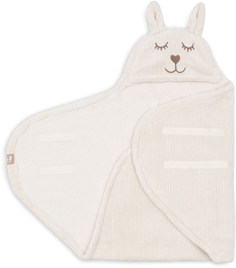Jollein Baby-Wickeldecke – 100 x 105 cm – Bunny Cloudy Rib – Haferflocken