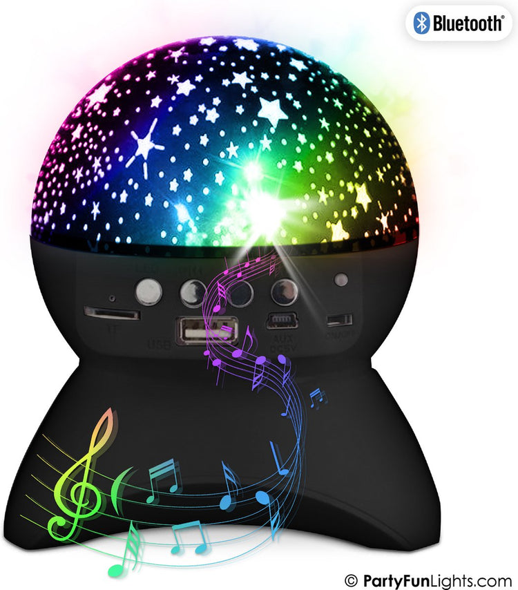 Partyfunlights – kabelloser Bluetooth-Nachtlicht-Lautsprecher – Lichteffekte – wiederaufladbarer Akku – Sternprojektorlampe