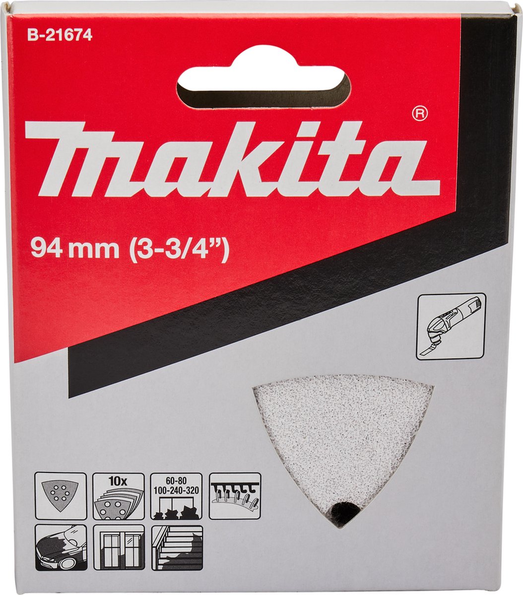 Zubehör für Makita-Schleifblatt K60 K80 K100 K240 K320 mit weißem Klettverschluss – B-21674 – B-21674
