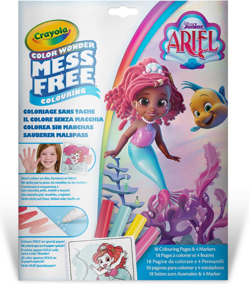 Crayola – Farbwunder – Malbuch – Disney Junior Ariel – Malseiten und Marker