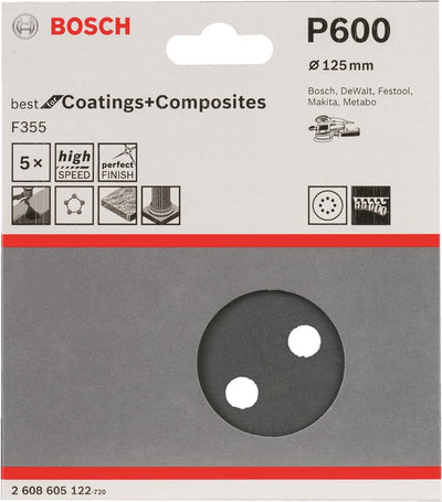 Bosch 5 Schleifblatt ø125 beste Beschichtungen 8.600