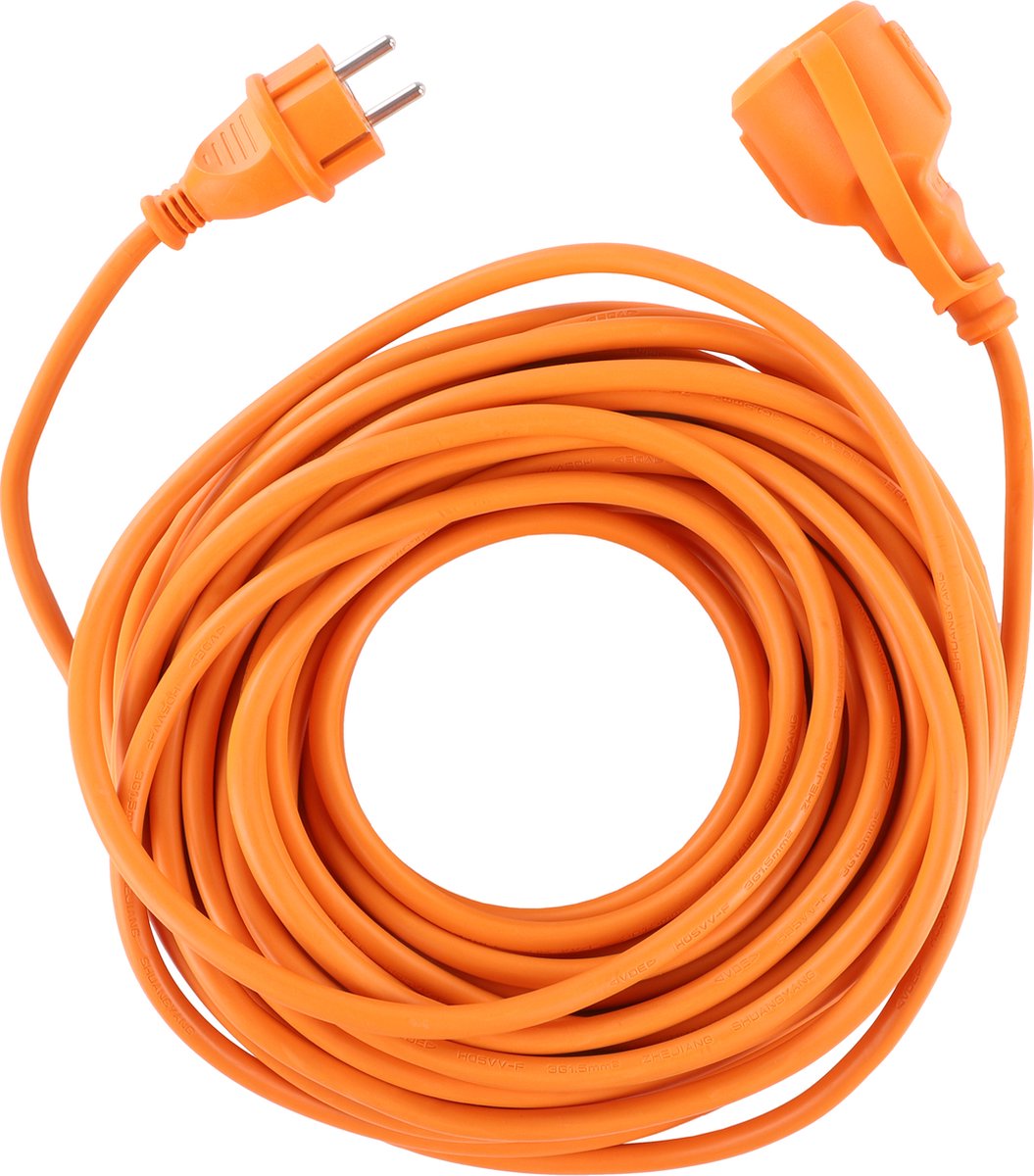 Q-Link-Verlängerungskabel geerdet – IP44 – 3680 W – 3 x 1,5 mm – 20 Meter – Orange