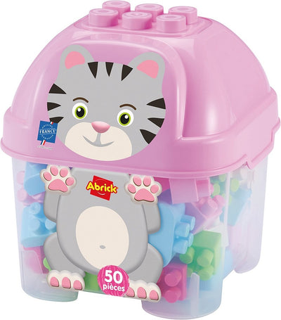ABRICK -Bausteine ​​Katze in Aufbewahrungsbox, 50dlg.
