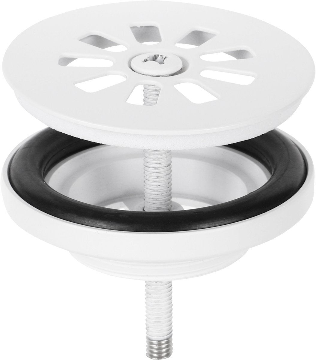 Differnz Ablaufstopfen weiß matt - Ablaufstopfen für Waschbecken - ã˜ 64 mm - 6m Schraube