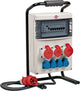 Brennerstuhl tragbarer Stromverteiler Verteilerblock (2x32a + 1x16a Cee-Steckdosen, 2m Kabel, für den Einsatz auf der Baustelle und den dauerhaften Außeneinsatz, mit Fi-Stecker)