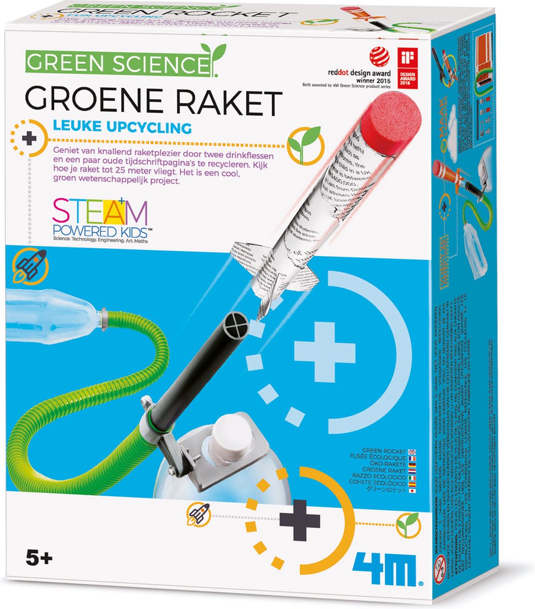 4 m Wissenschaft und Spiele – Bauen Sie Ihre eigene grüne Rakete – Bausatz – Kidzlabs Green Science – 5+