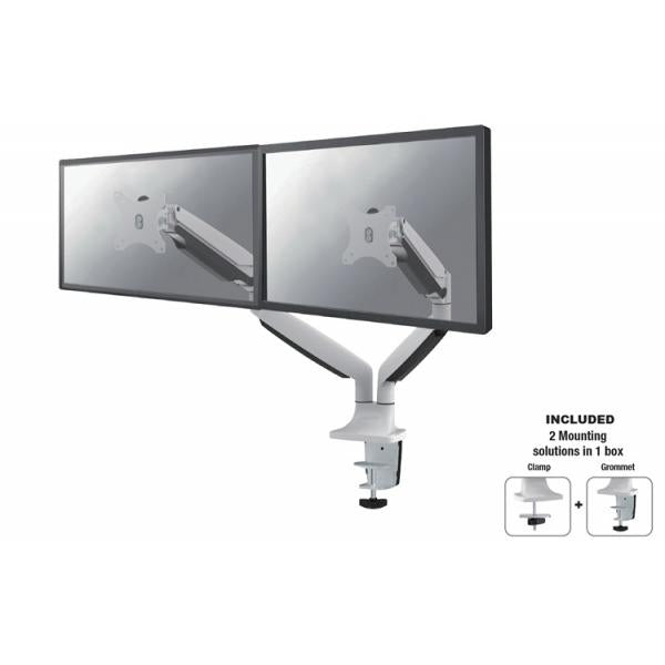 Neomounts Neomounts NM-D750DWHITE NOMOMOUNDS TV-Monitor Voller Dual-Schreibtischgas-Fund-Mount, 2x