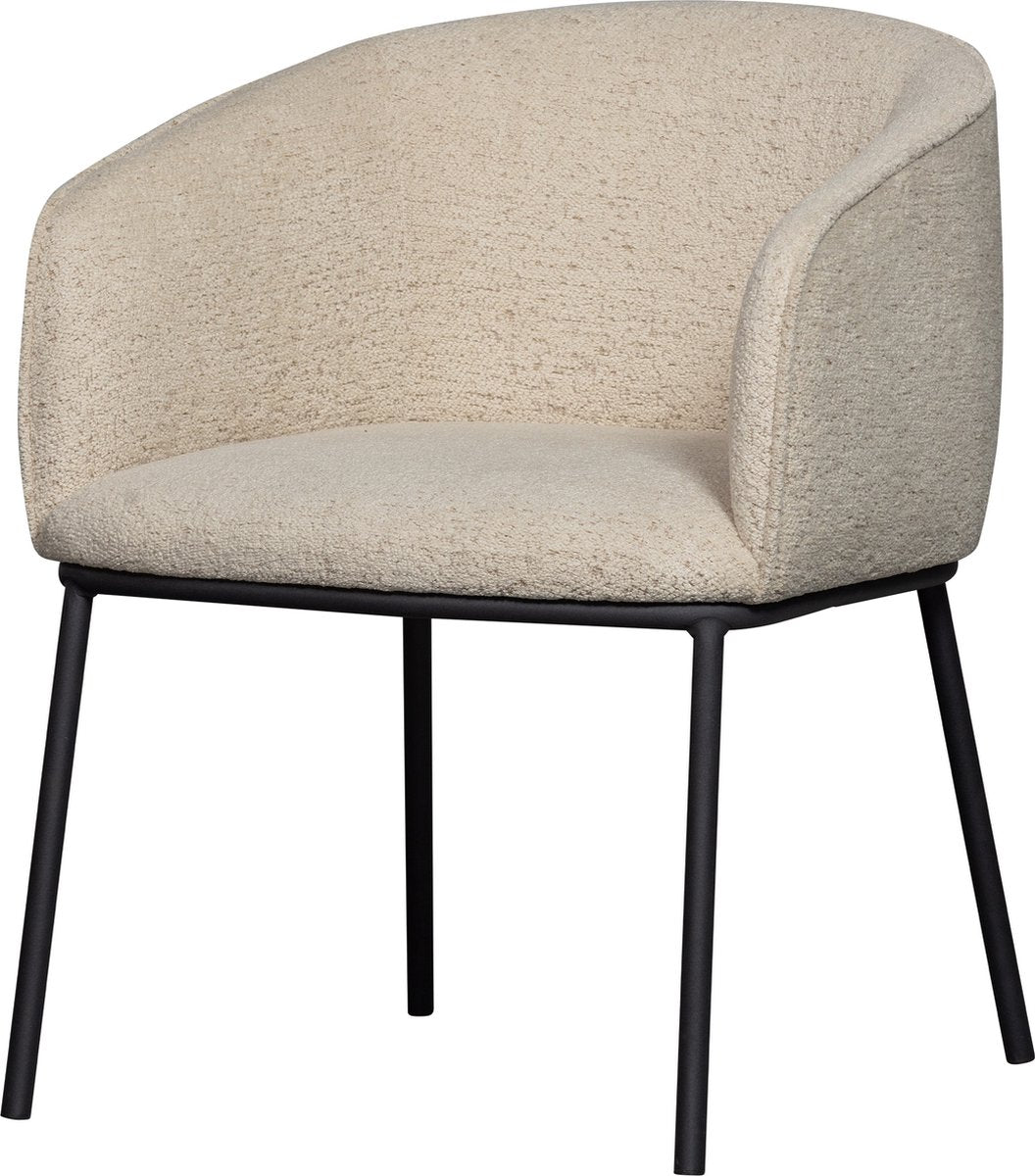 Woood Leon Esszimmerstuhl – Bouclé – natürliche Melange – 77 x 61 x 63