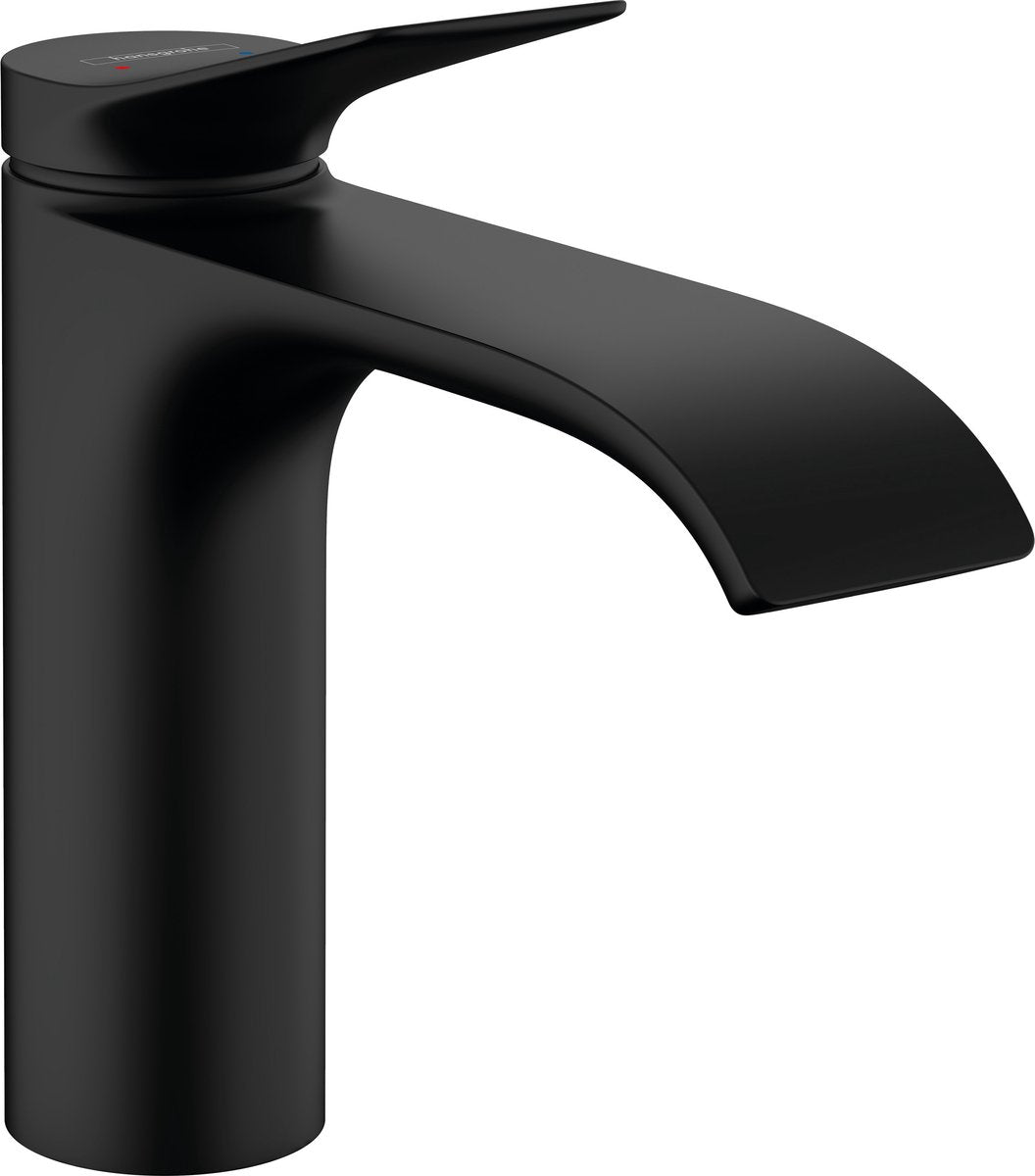 Hansgrohe vivenis – Waschtisch-Mischbatterie – Einhebelbedienung – mit Ablaufgarnitur – Größe 110 mm – mattschwarz