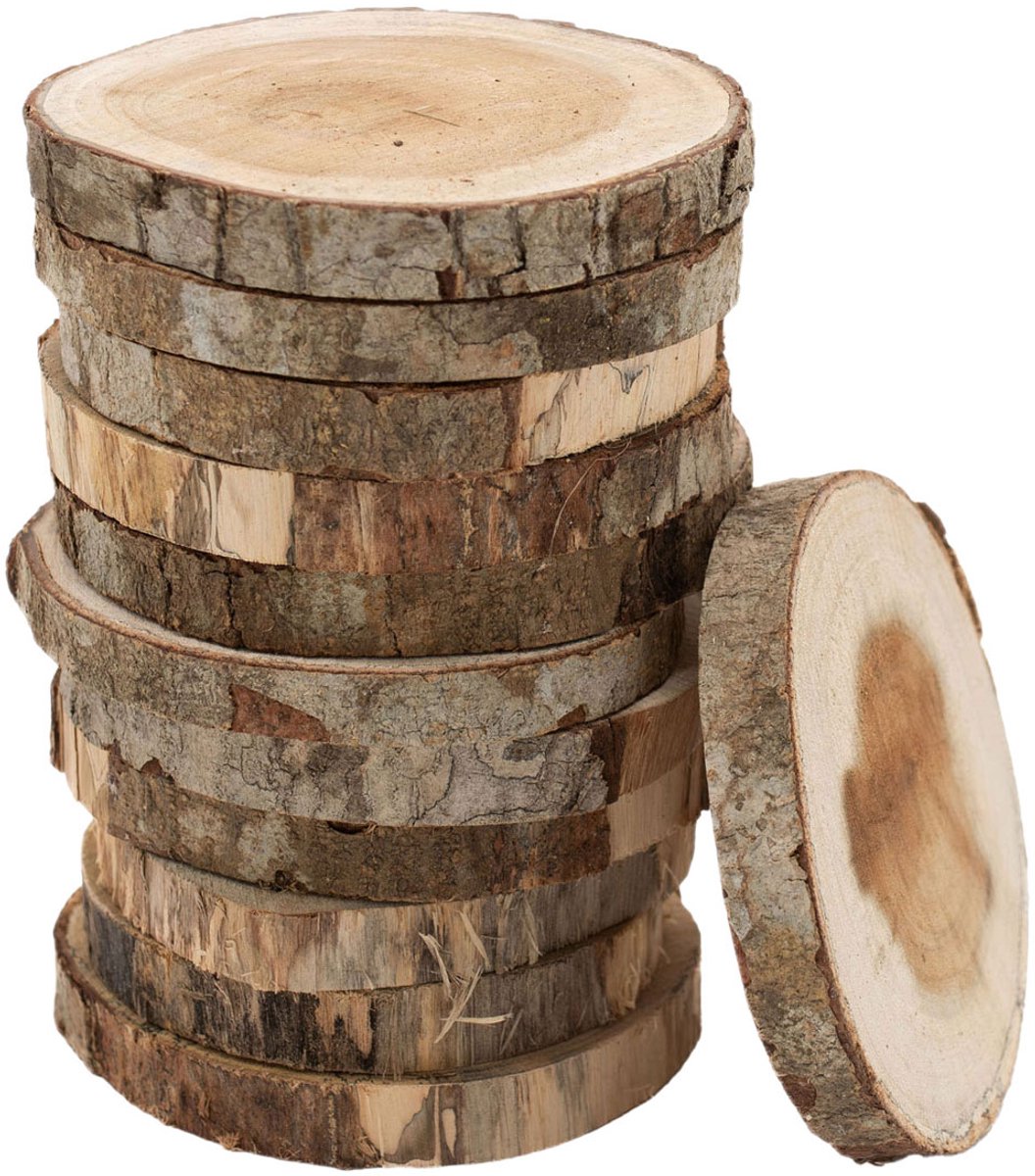Farbfärben unverarbeitete Holzscheiben 8-10 cm, 12st.