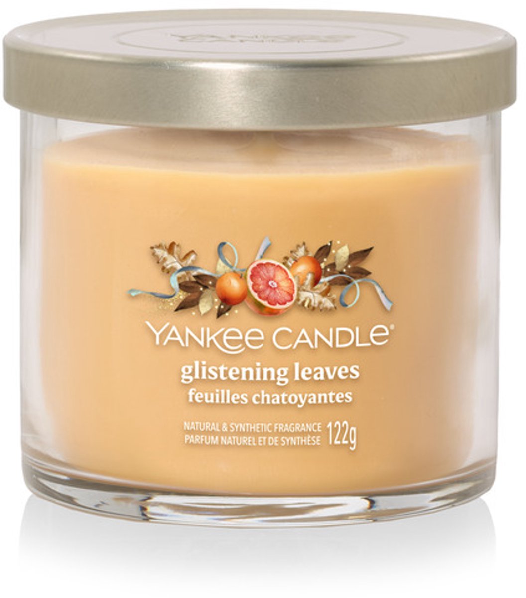Yankee Candle – glitzernde Blätter – kleines Glas