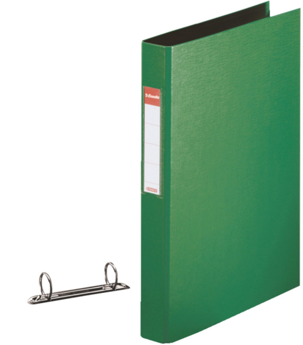 Esselte Vivida robuster 2-Ring-Ringbinder aus Kunststoff für 190 A4-Blätter – Rückenbreite 42 mm – Grün