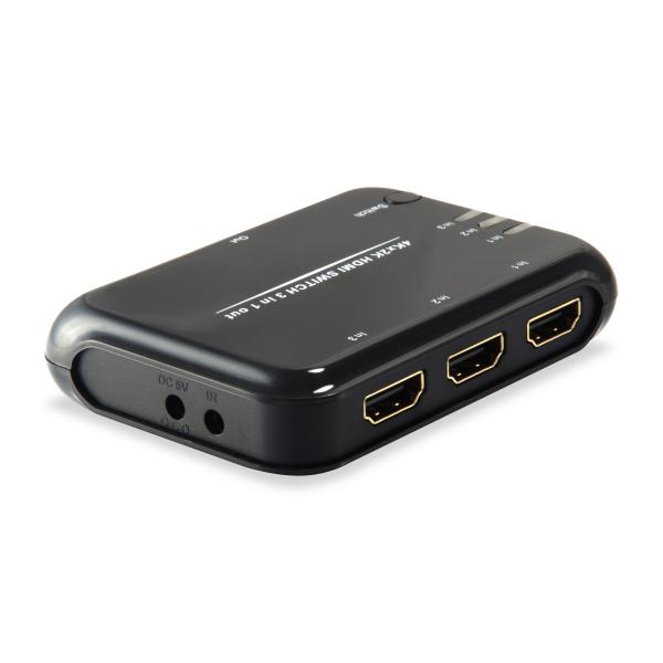 Ausrüstungsausrüstung 332721 HDMI Switch, 3x, HDMI1.4, Dolby True-HD, 7,1ch, Schwarz
