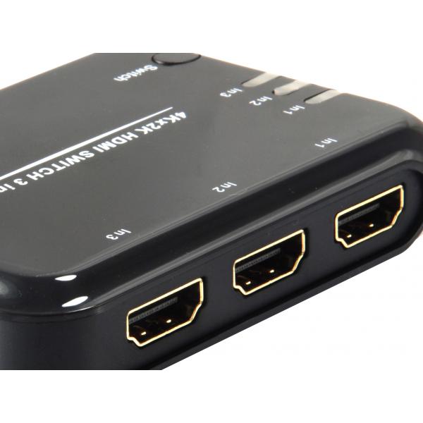 Ausrüstungsausrüstung 332721 HDMI Switch, 3x, HDMI1.4, Dolby True-HD, 7,1ch, Schwarz