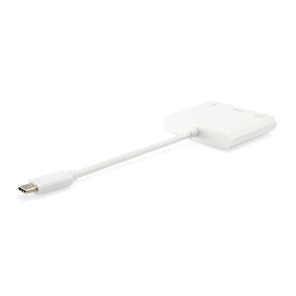 Ausrüstungsausrüstung 133461 USB Typ C zu HDMI FEMAL FEIBE USB Ein weiblicher PD -Adapter, 4K, Pastiker, 15 cm, weiß