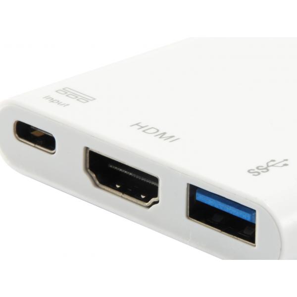 Ausrüstungsausrüstung 133461 USB Typ C zu HDMI FEMAL FEIBE USB Ein weiblicher PD -Adapter, 4K, Pastiker, 15 cm, weiß