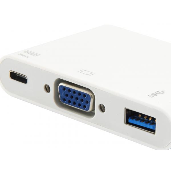 Ausrüstungsausrüstung 133462 USB Typ C bis VGA Female USB Ein weiblicher PD -Adapter, 1080p, 15 cm, weiß