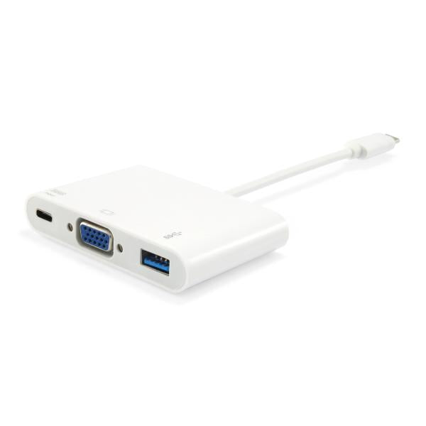 Ausrüstungsausrüstung 133462 USB Typ C bis VGA Female USB Ein weiblicher PD -Adapter, 1080p, 15 cm, weiß