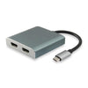 Ausrüstungsausrüstung 133464 USB -Typ C bis 2x HDMI Female Adapter, 2160p@30 Hz, USB3.1 Gen1, Gray