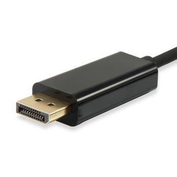 Ausrüstungsausrüstung 133467 USB-Typ-C zum DisplayPort-Kabel, männlich, geradlinig, 1,8 m, schwarz